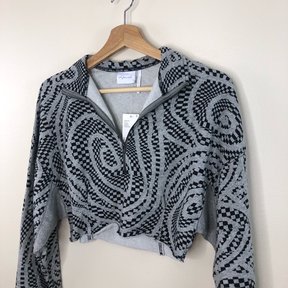 NWT urban outfitters out from under grey cropped collared pullover - Picture 2 of 11